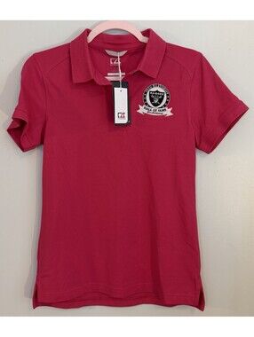 NWT Cutter & Buck Pink Las Vegas Raiders Fred Biletnikoff Golf Polo Wmns Small